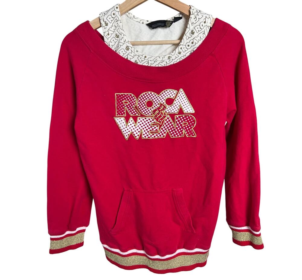 Y2K Rocawear Large Two Layer Red Women's Sweater Crewneck